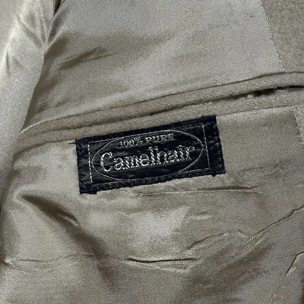 Vintage Barrister 100% Camel Hair Blazer Mens 44R Tan Union‎ Made USA Sport Coat